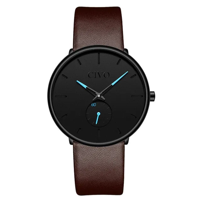 0124C | Quartz Men Watch | Leather Band