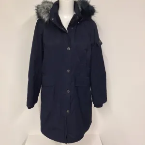 1 Madison Expedition Navy Blue Long Parka Jacket w/Faux Fur Hood Size XL