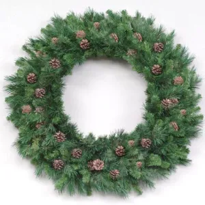 12' Cheyenne Pine Artificial Commercial Christmas Wreath with Pine Cones - Unlit