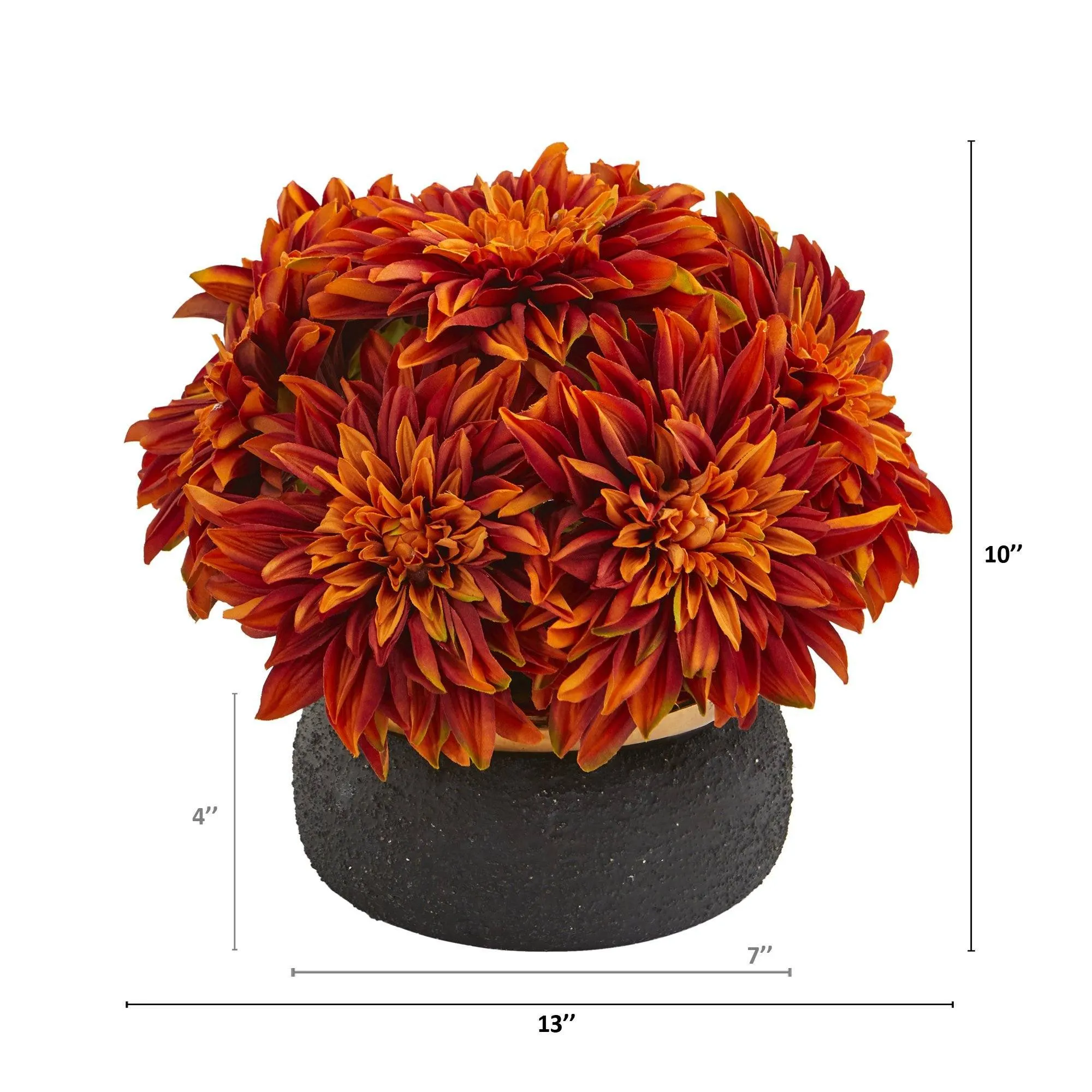 13” Dahlia Artificial Arrangement in Stoneware Vase