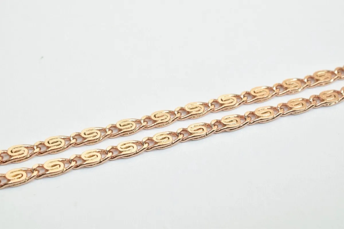 18K Rose Gold Filled Look, EP tarnish resistant Chain 19" Inches Long 2.5mm Width 1mmThickness CG238