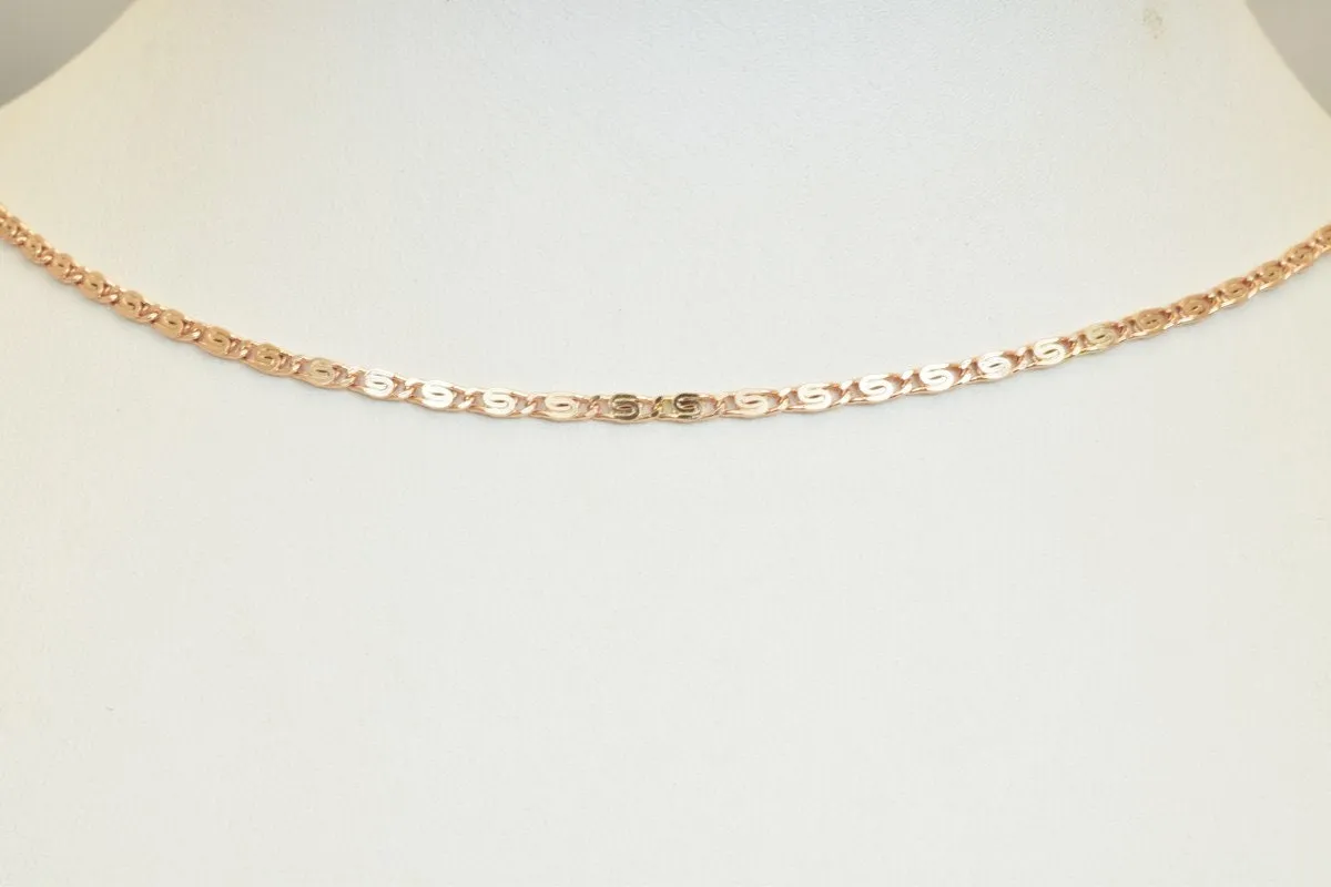 18K Rose Gold Filled Look, EP tarnish resistant Chain 19" Inches Long 2.5mm Width 1mmThickness CG238