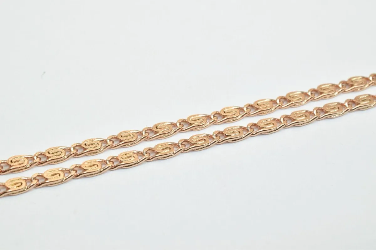 18K Rose Gold Filled Look, EP tarnish resistant Chain 19" Inches Long 2.5mm Width 1mmThickness CG238