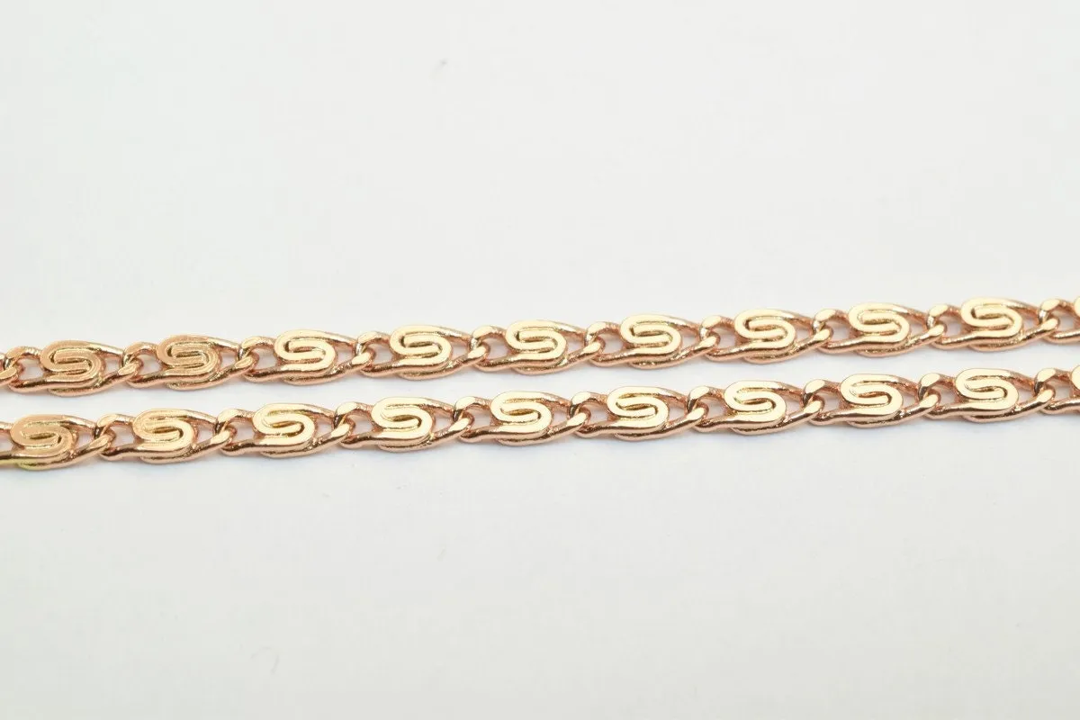 18K Rose Gold Filled Look, EP tarnish resistant Chain 19" Inches Long 2.5mm Width 1mmThickness CG238