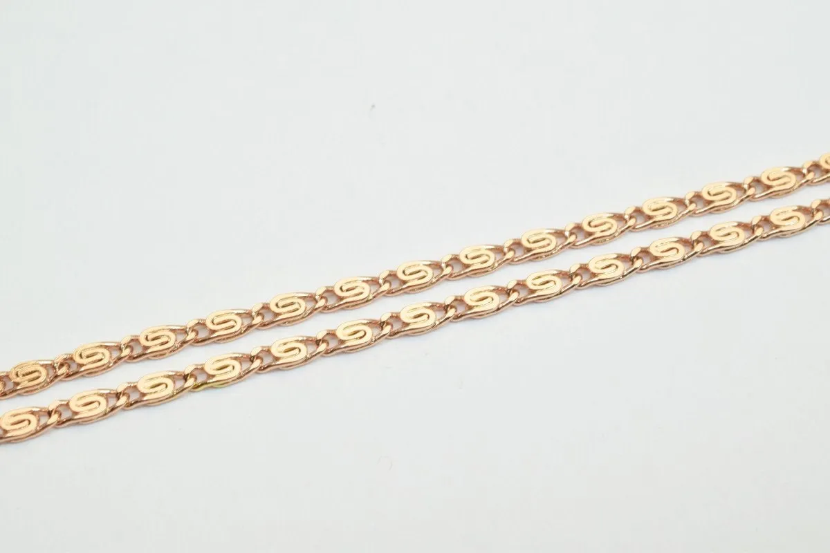 18K Rose Gold Filled Look, EP tarnish resistant Chain 19" Inches Long 2.5mm Width 1mmThickness CG238