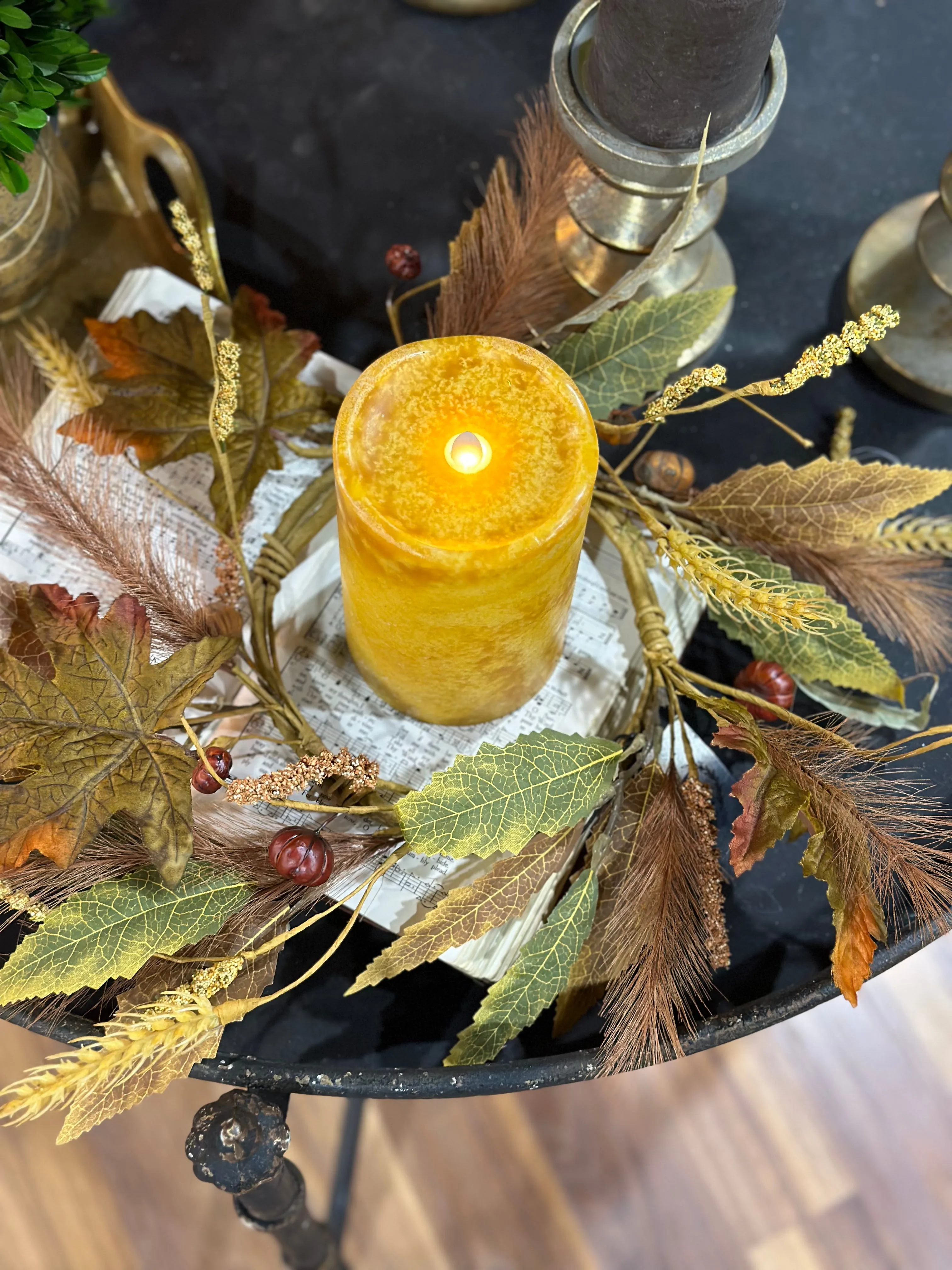 18" Mix Fall Foliage Candle Ring