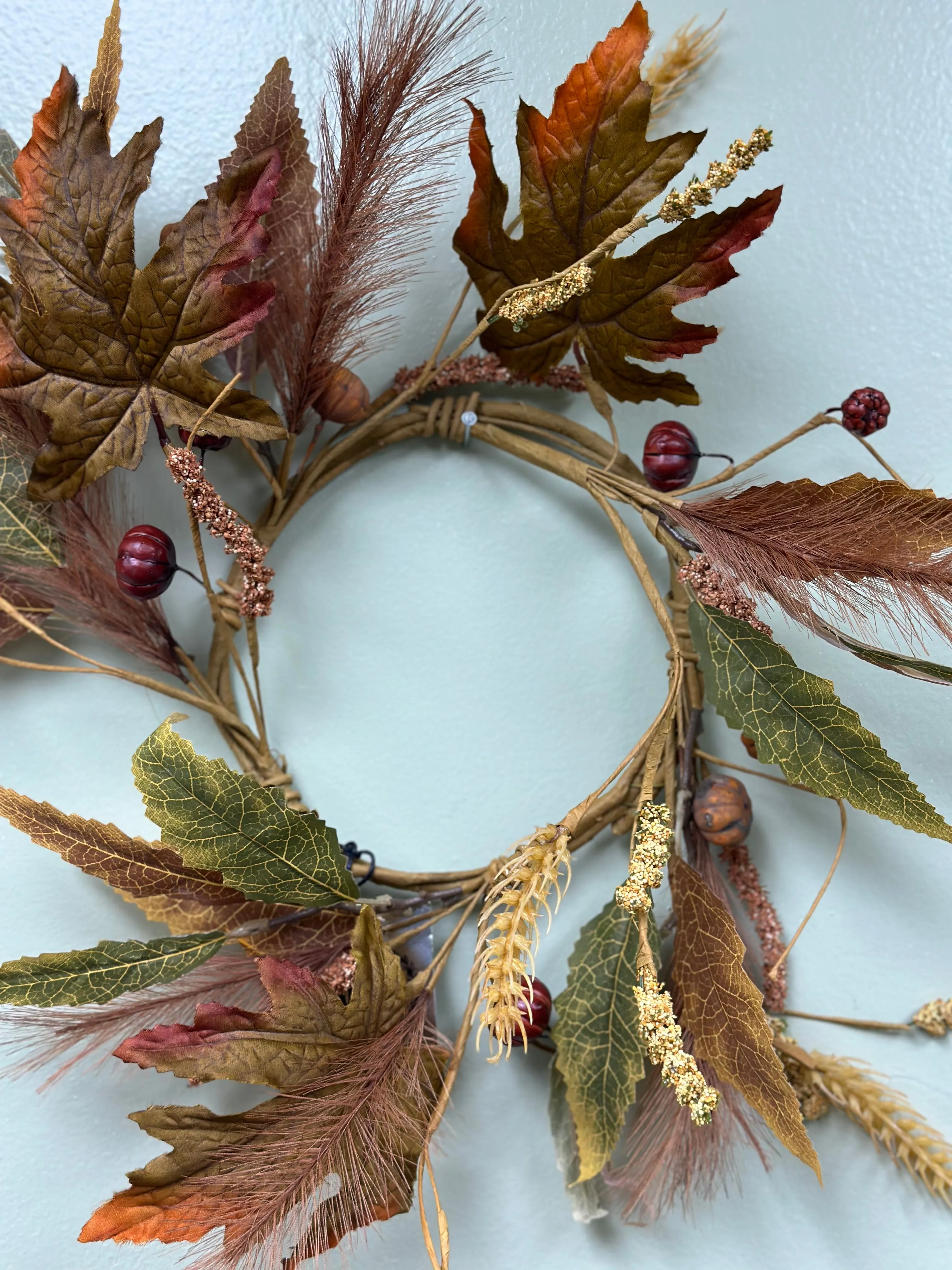 18" Mix Fall Foliage Candle Ring