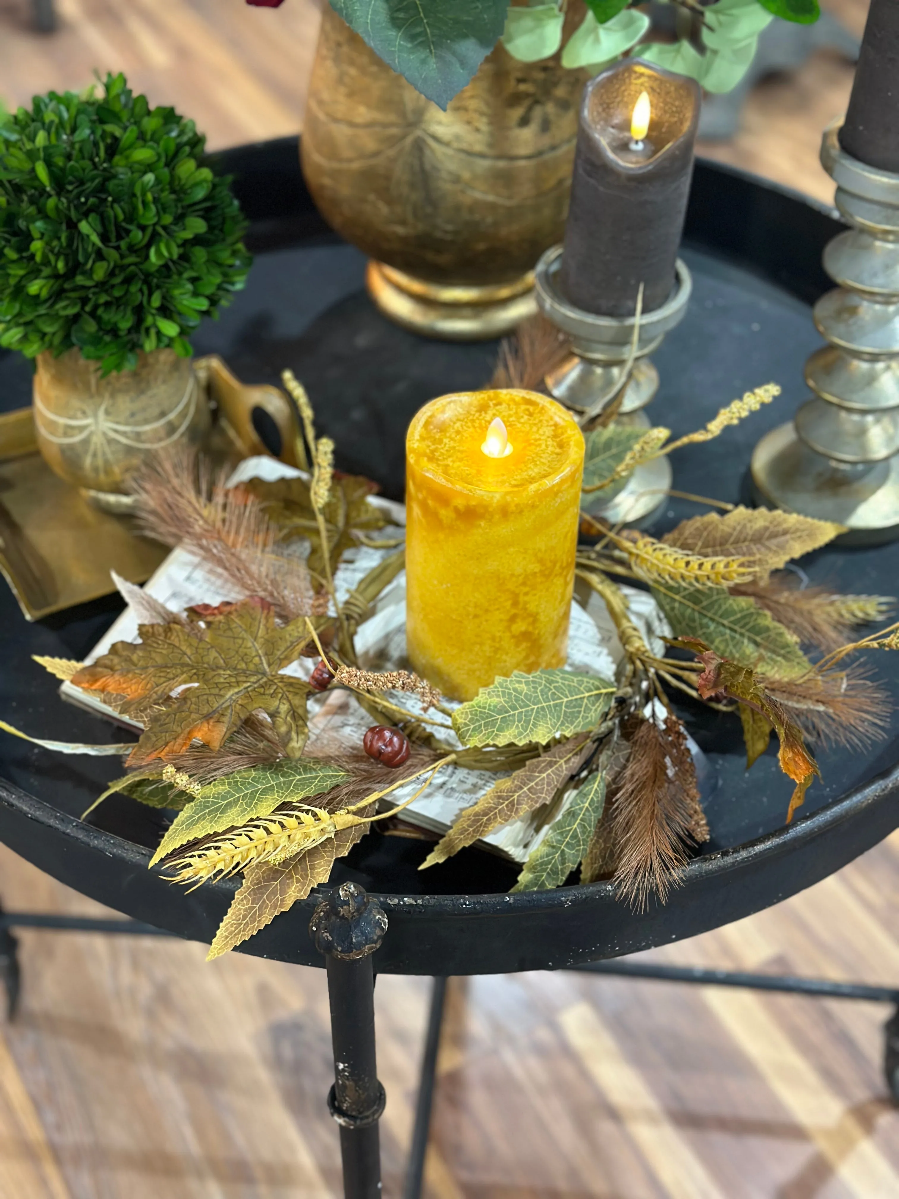 18" Mix Fall Foliage Candle Ring