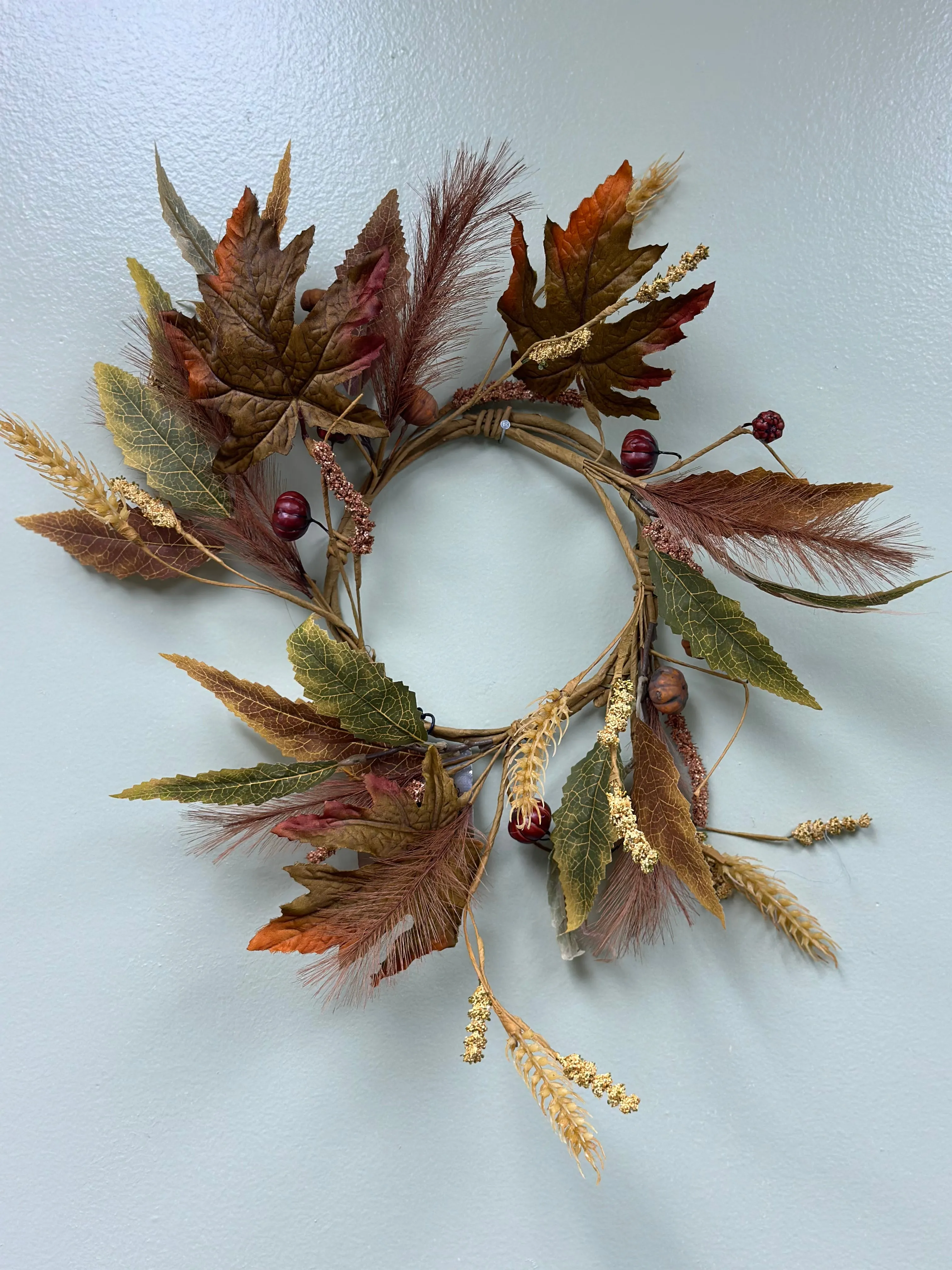 18" Mix Fall Foliage Candle Ring