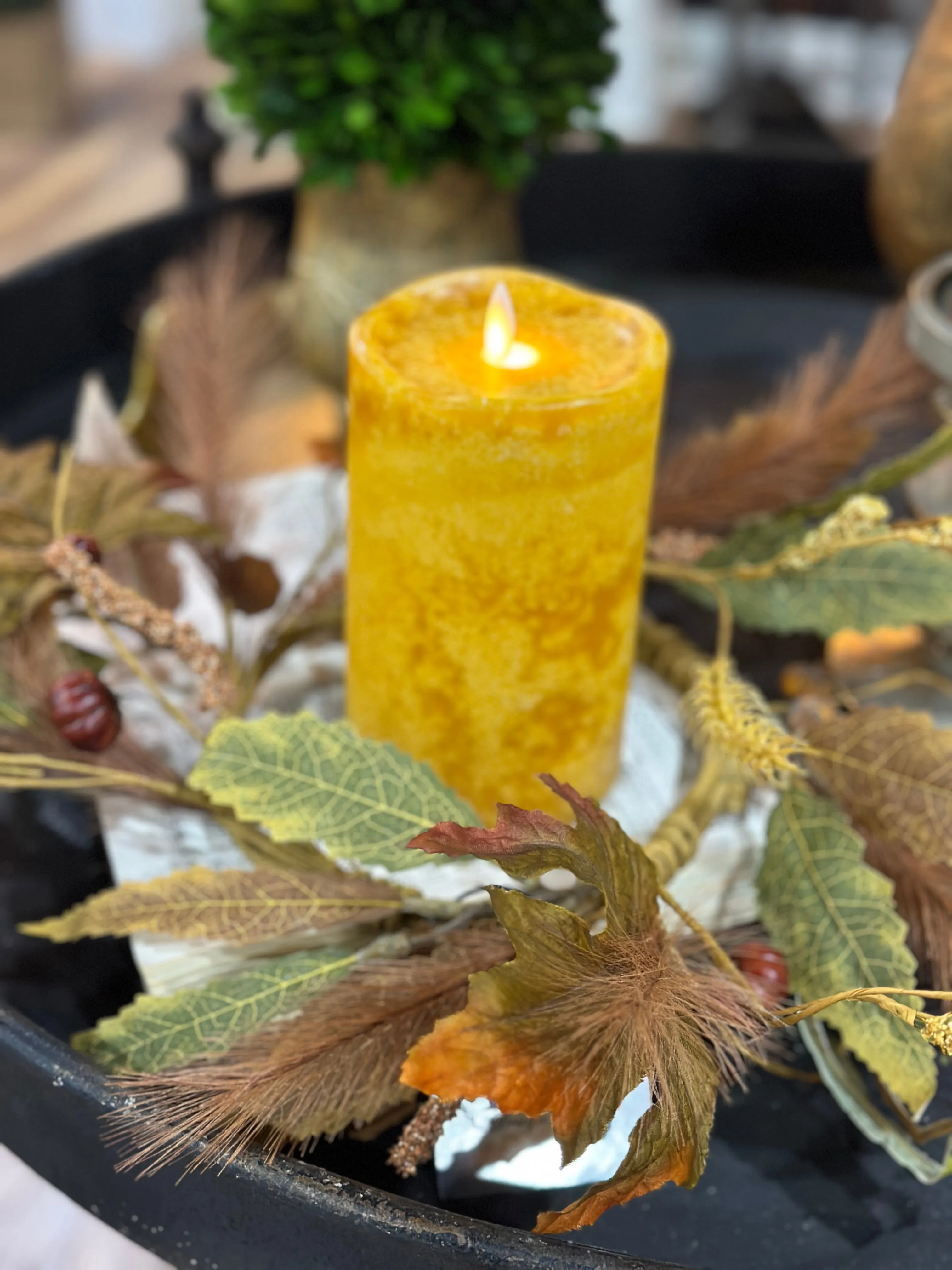 18" Mix Fall Foliage Candle Ring