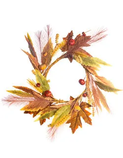 18" Mix Fall Foliage Candle Ring