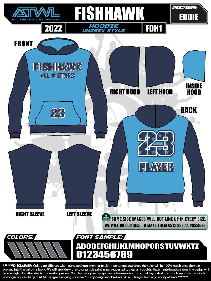 2022 Fishhawk All Stars Full Dye Hoody