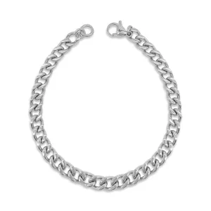 7mm Cuban Chain Bracelet 9" silver gold