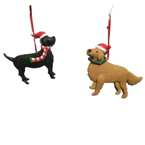 Adorable Dog Ornament Asst. x 2 - 4.5" L x 3.75"H | YK