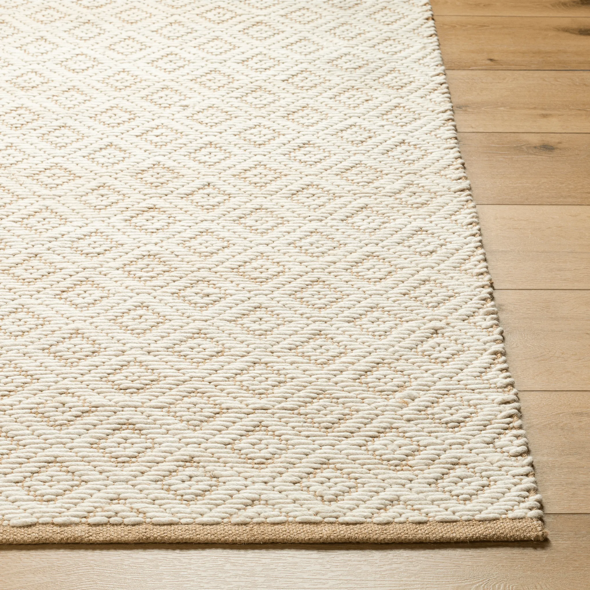 Ahlat Cream & Brown Wool Blend Area Rug - Available in a Variety of Sizes