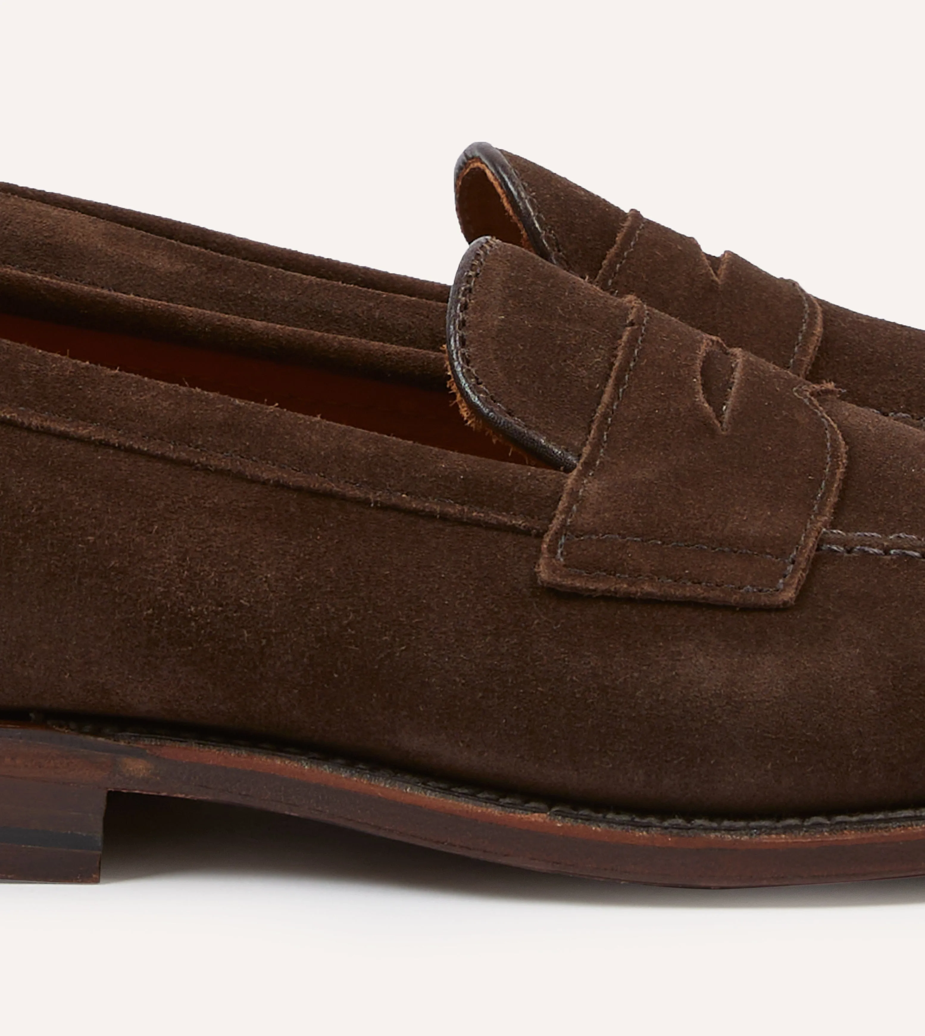 Alden Brown Suede Handsewn Penny Loafer