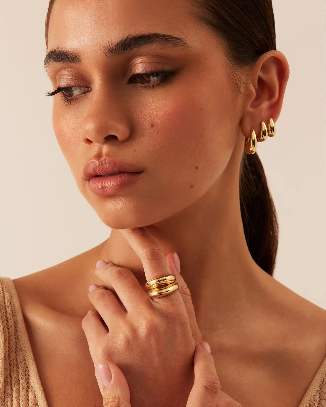 ALEXANDRIA RING 3 PACK - GOLD