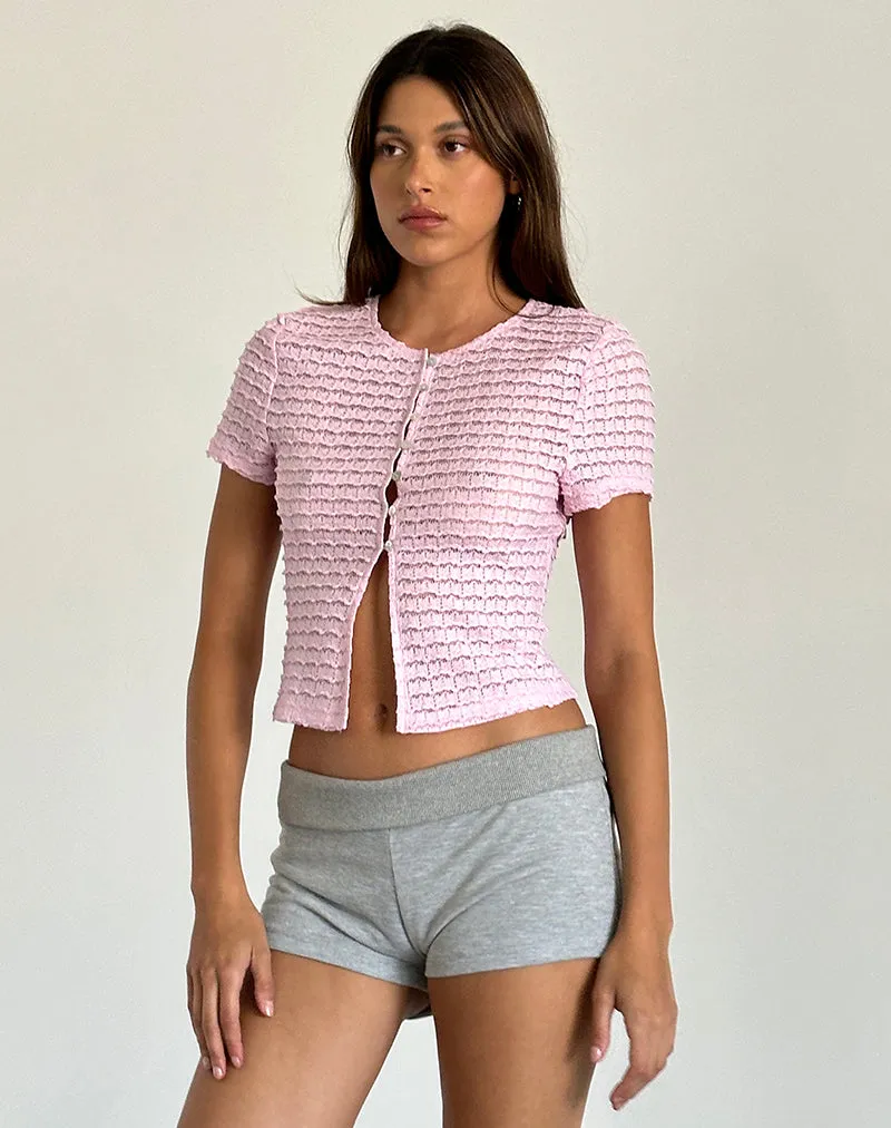 Anara Top in Crinkle Pink