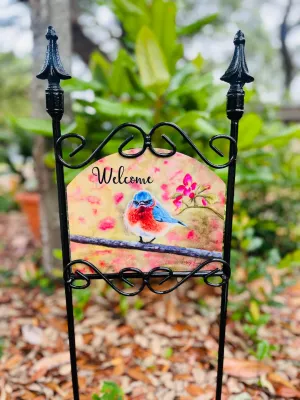 Angry Bluebird Garden Sign