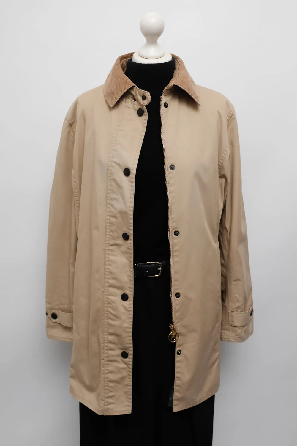 BARBOUR CLASSY BEIGE LONG JACKET COAT