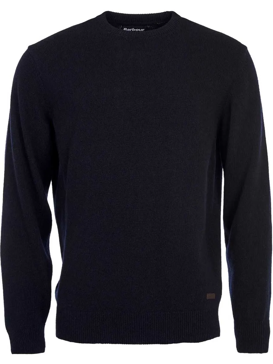 BARBOUR Patch Lambswool Crew Neck Pullover - Mens - Navy