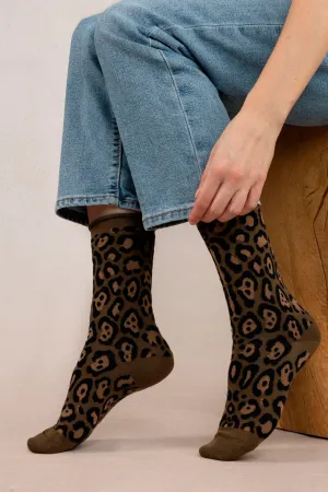 Bleuforêt Leopard Sock Brown