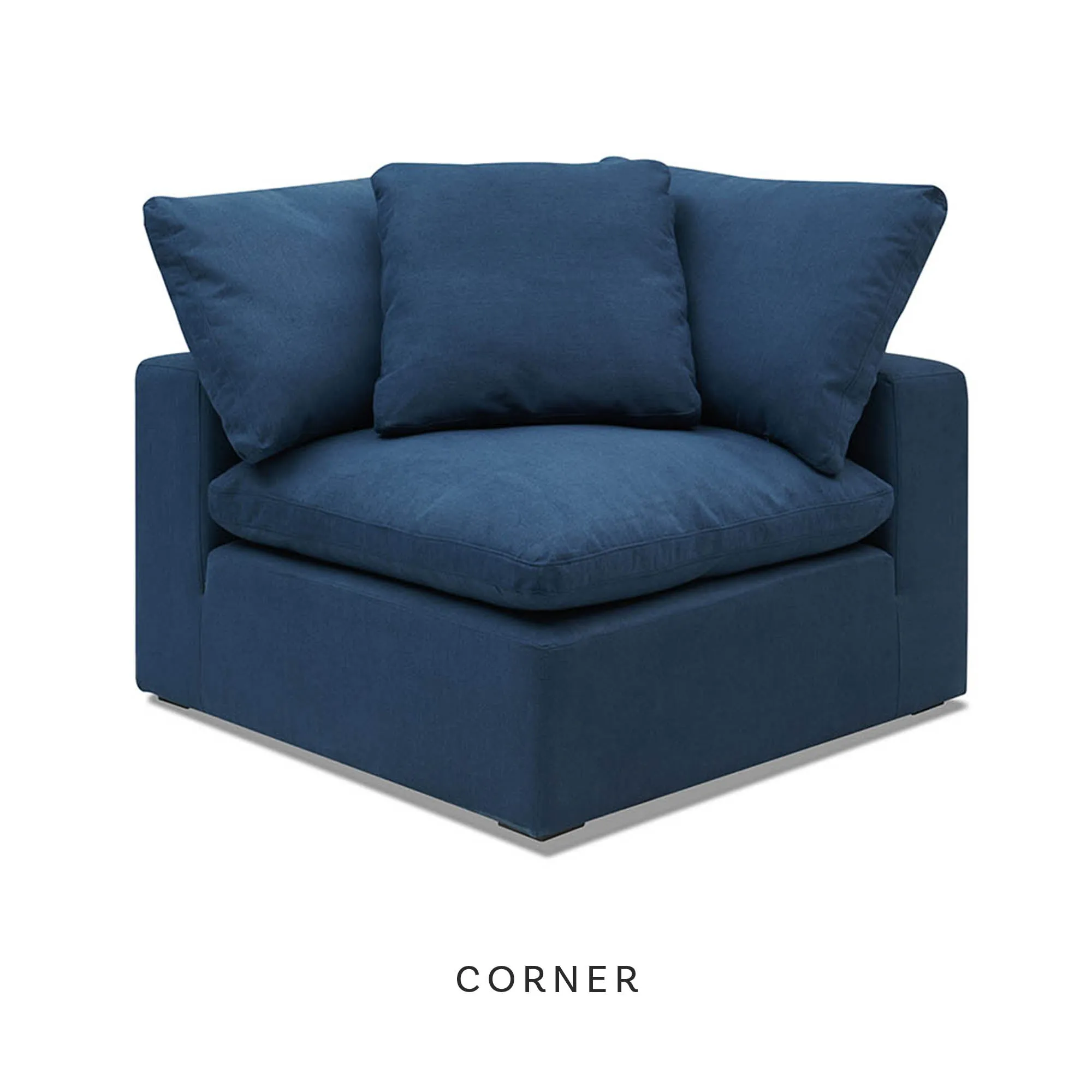 Bowe XL Chaise Shaped Sectional Navy