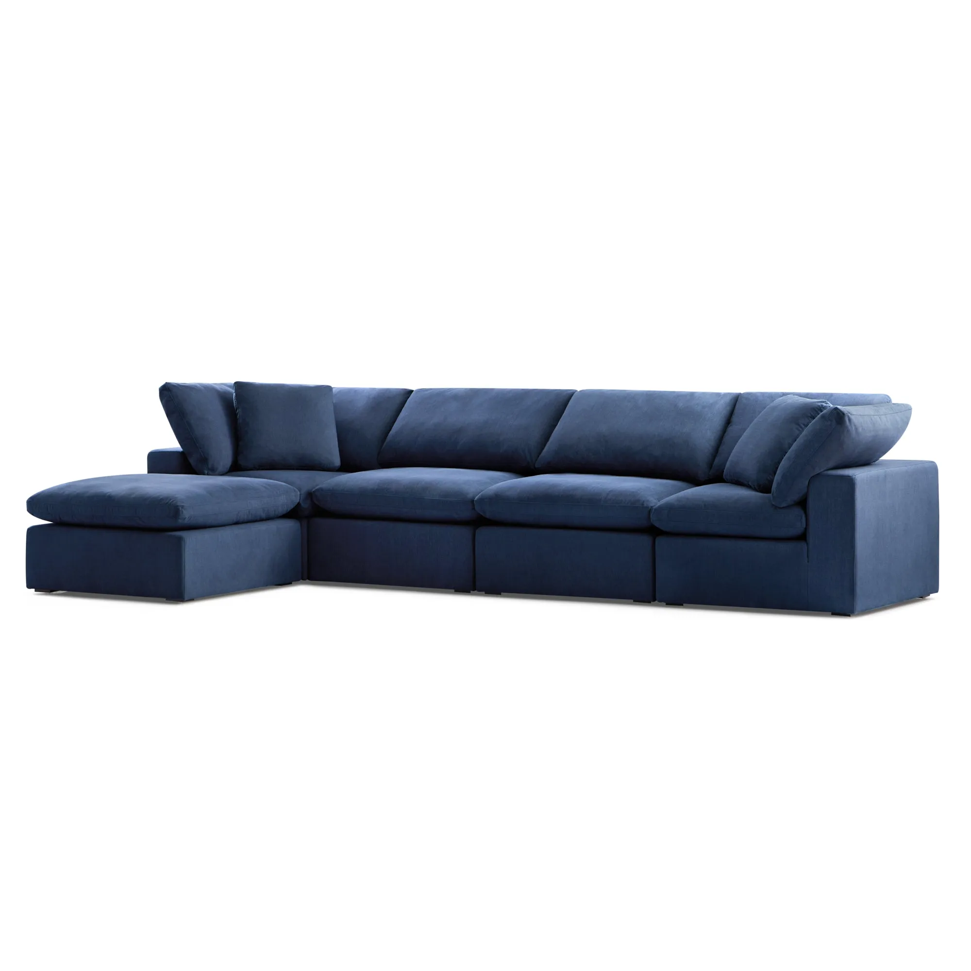 Bowe XL Chaise Shaped Sectional Navy