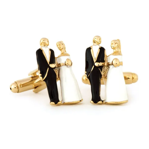 Bride & Groom Cuff Links