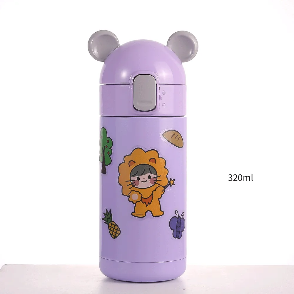 Bunny Ears Steel Bottle With Kawai Stickers To Compliment Its Appearance