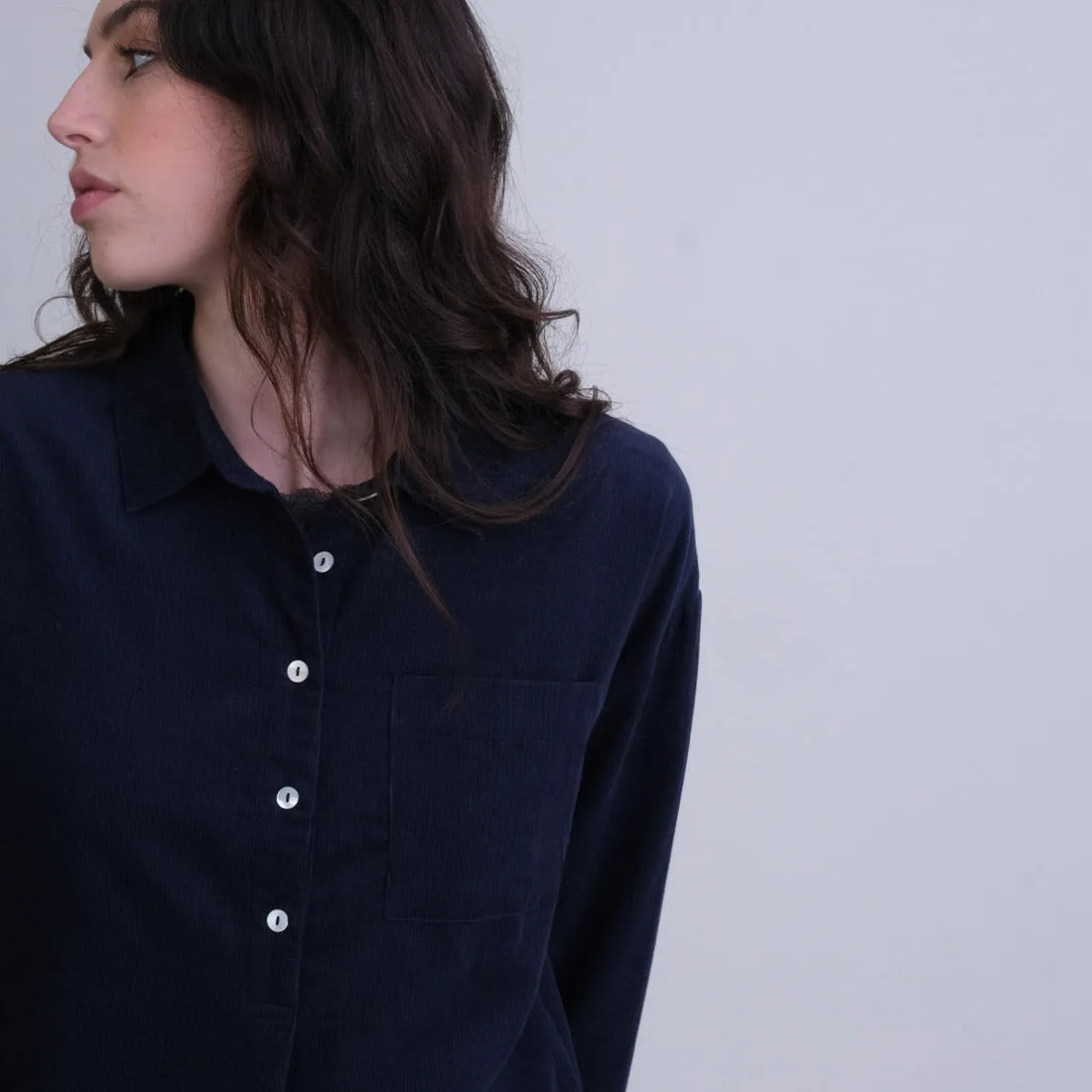 Calla Navy Cord Shirt