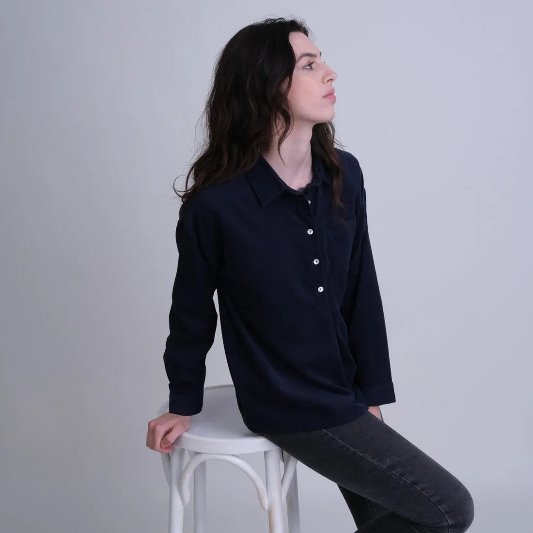 Calla Navy Cord Shirt