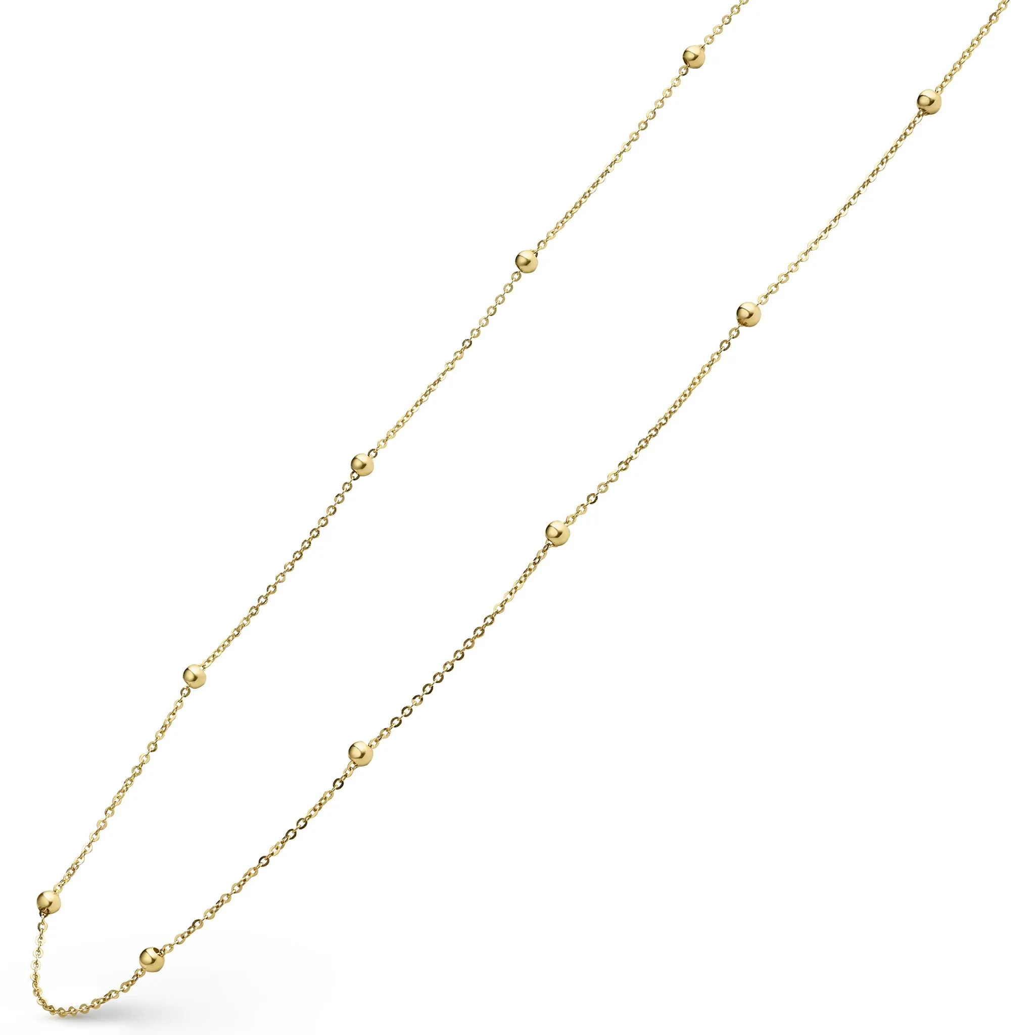 Caviar Gold 18K Gold Station Beaded Necklace