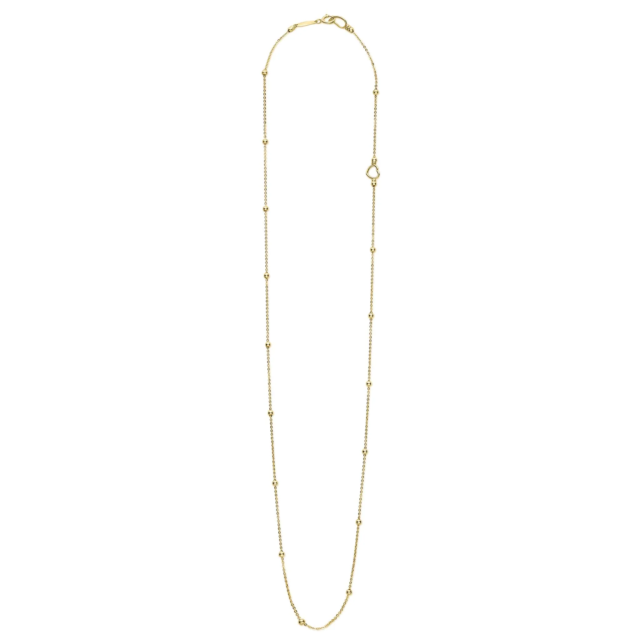 Caviar Gold 18K Gold Station Beaded Necklace