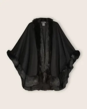 Cervinia Fur Trimmed Cashmere Cape Petite Length