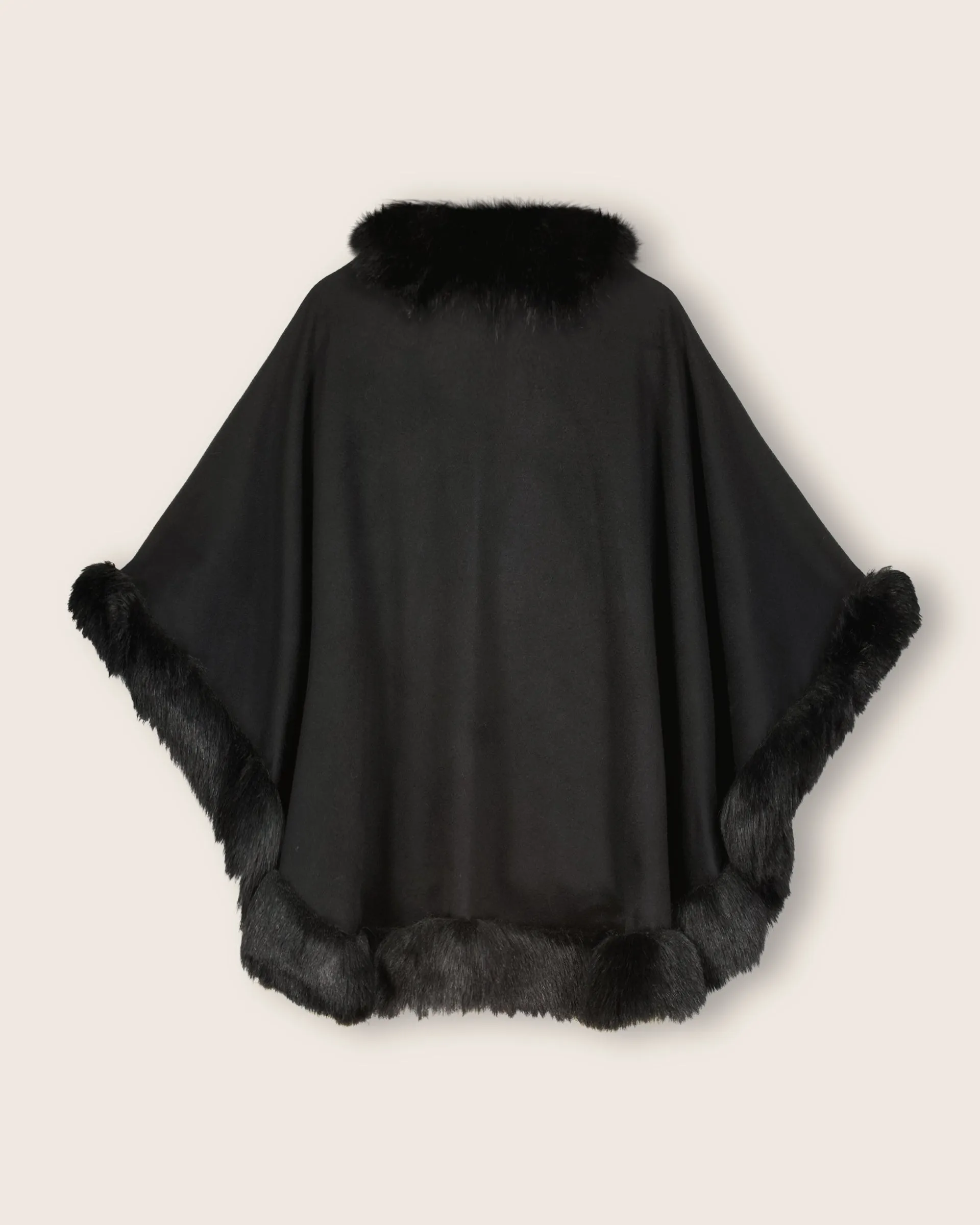 Cervinia Fur Trimmed Cashmere Cape Petite Length