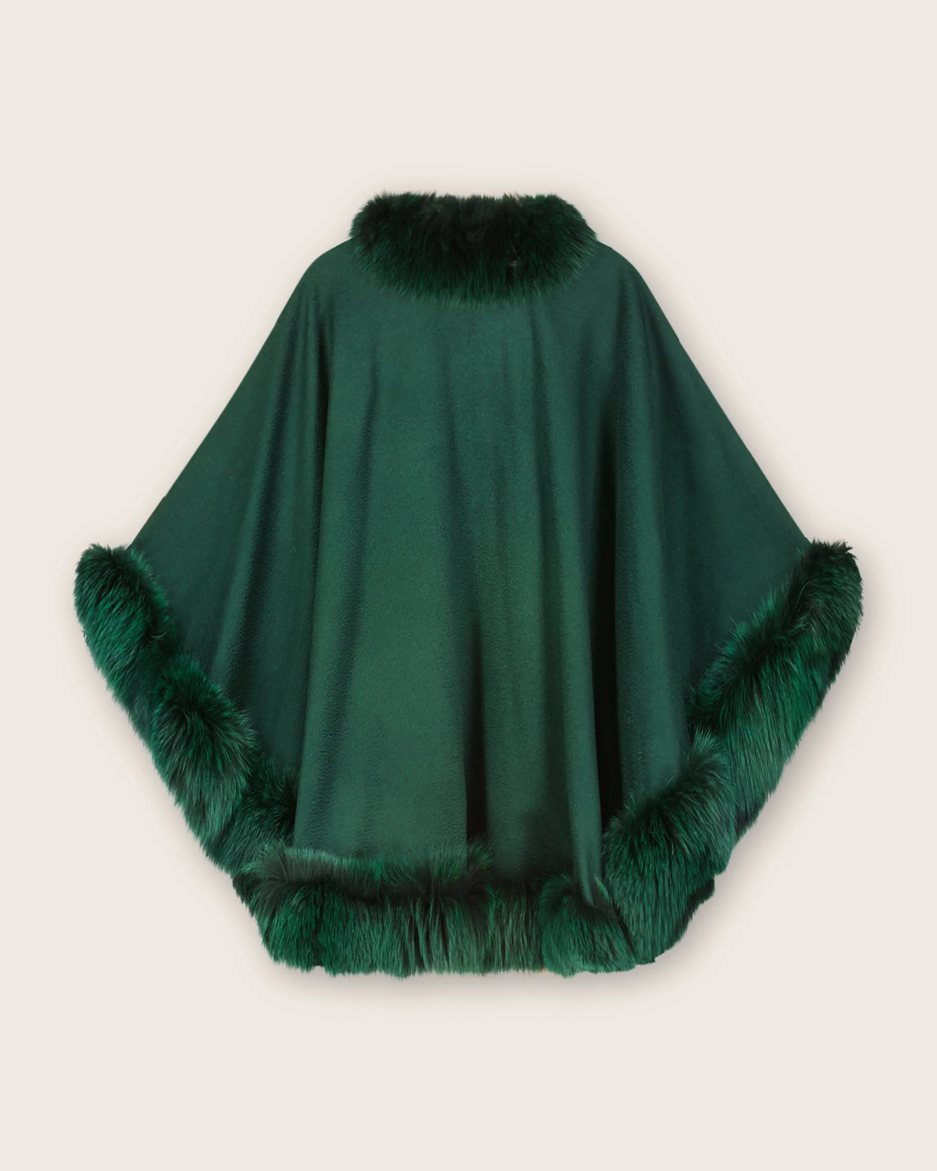 Cervinia Fur Trimmed Cashmere Cape Petite Length