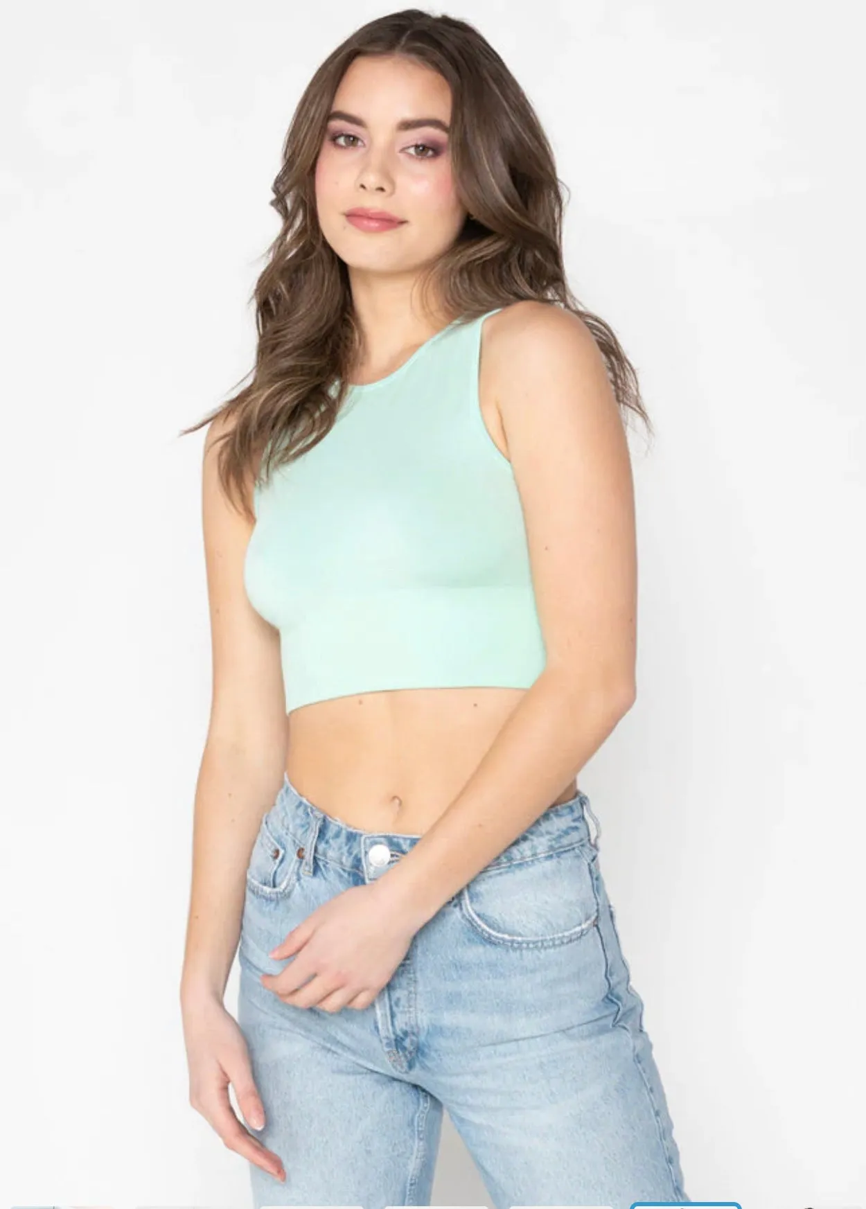 C'EST MOI BAMBOO HIGH NECK CROP TOP-SMOOTH