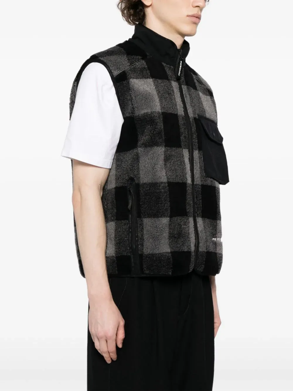 Check-Print Fleece Gilet