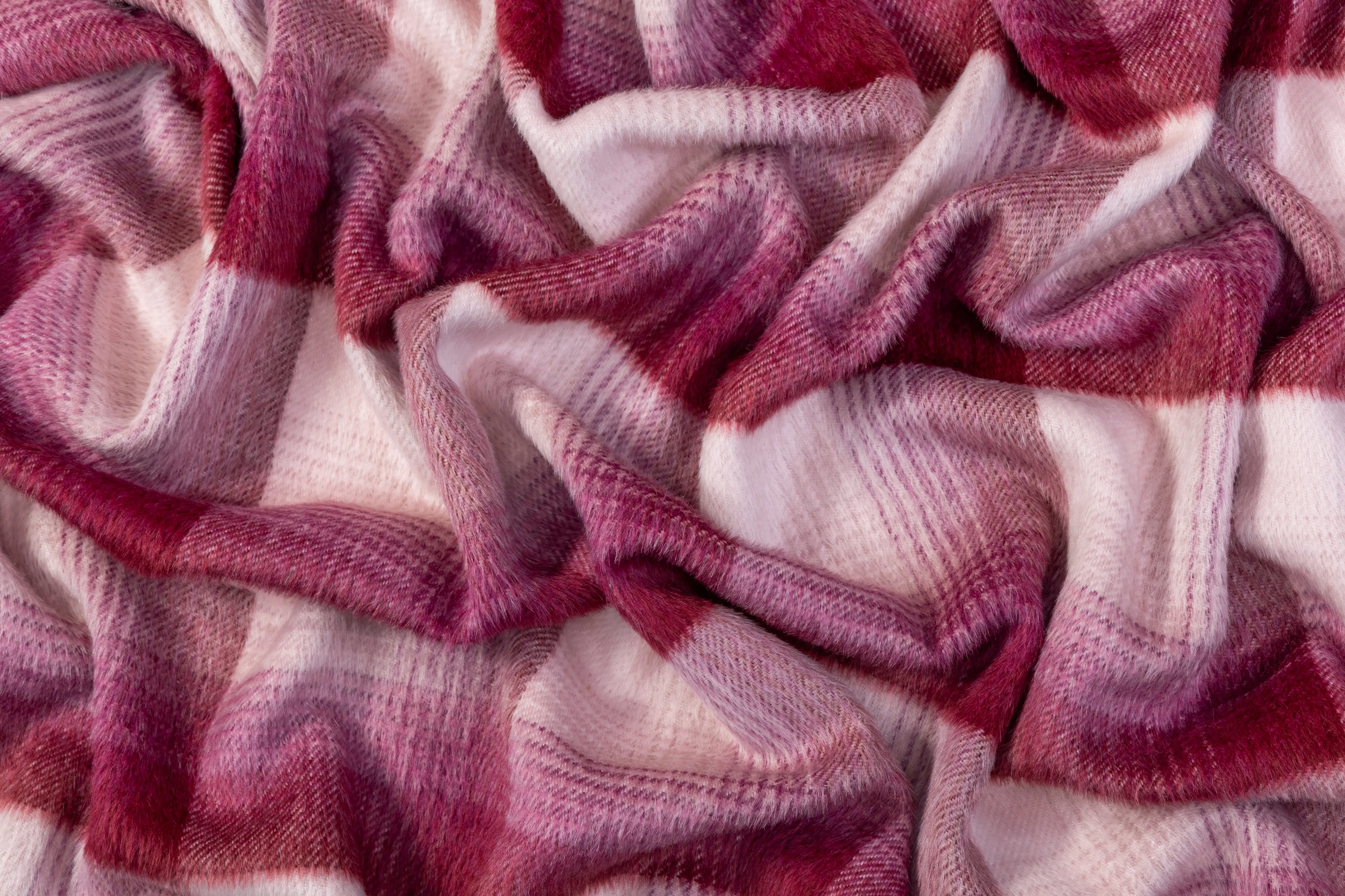 Checked Italian Alpaca Wool -  Mauve / Pink