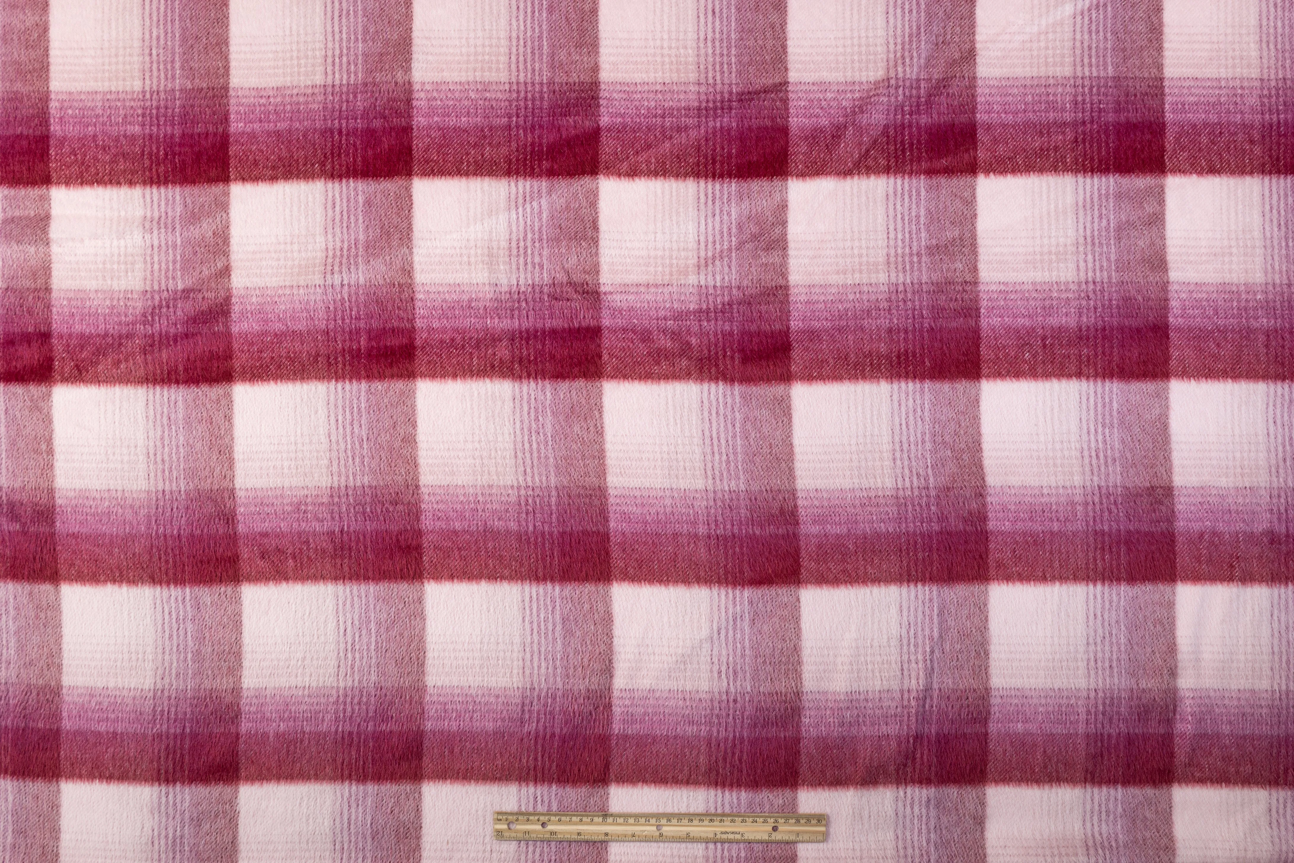 Checked Italian Alpaca Wool -  Mauve / Pink