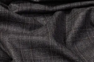 Checked Italian Wool Suiting - Charcoal Gray