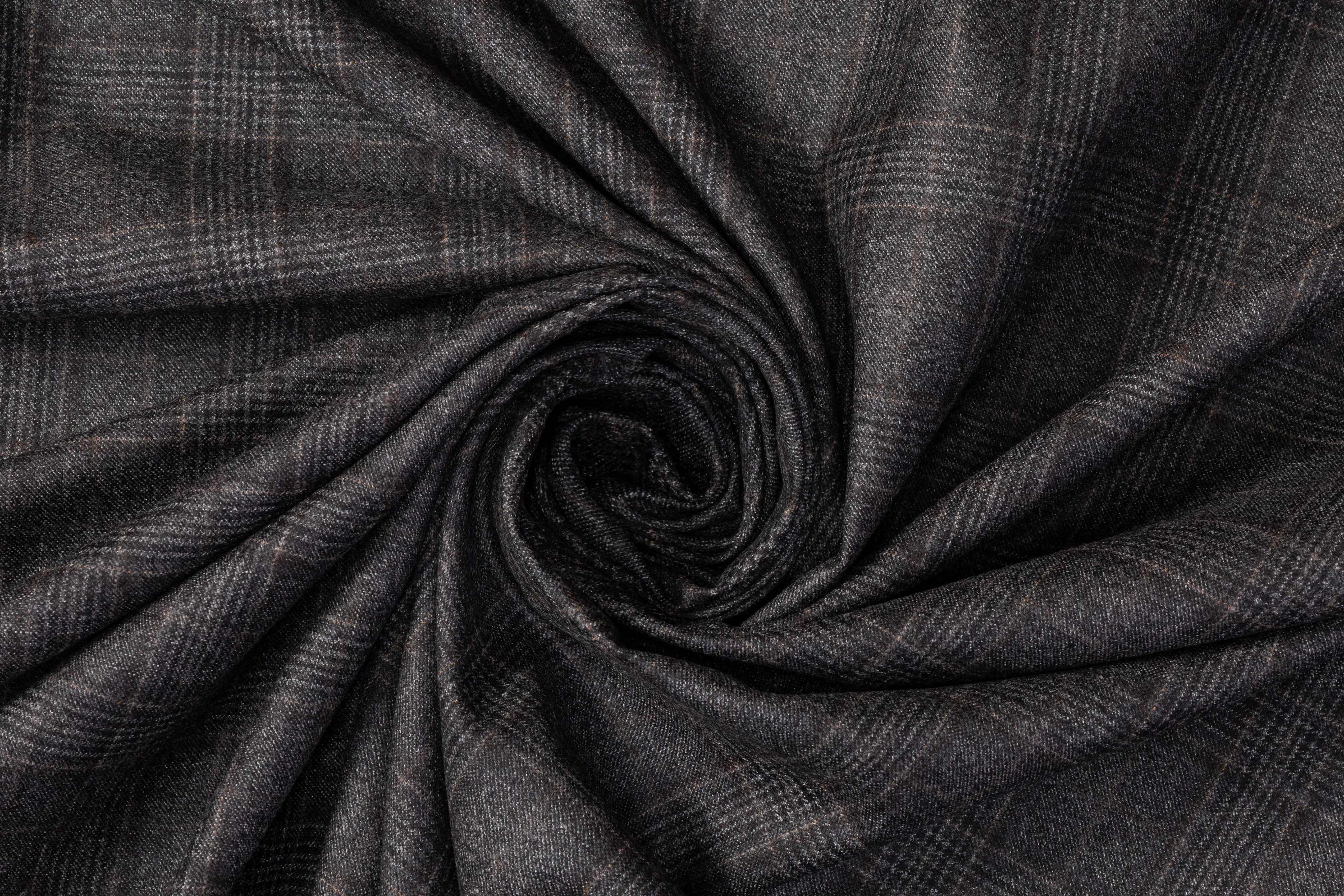 Checked Italian Wool Suiting - Charcoal Gray