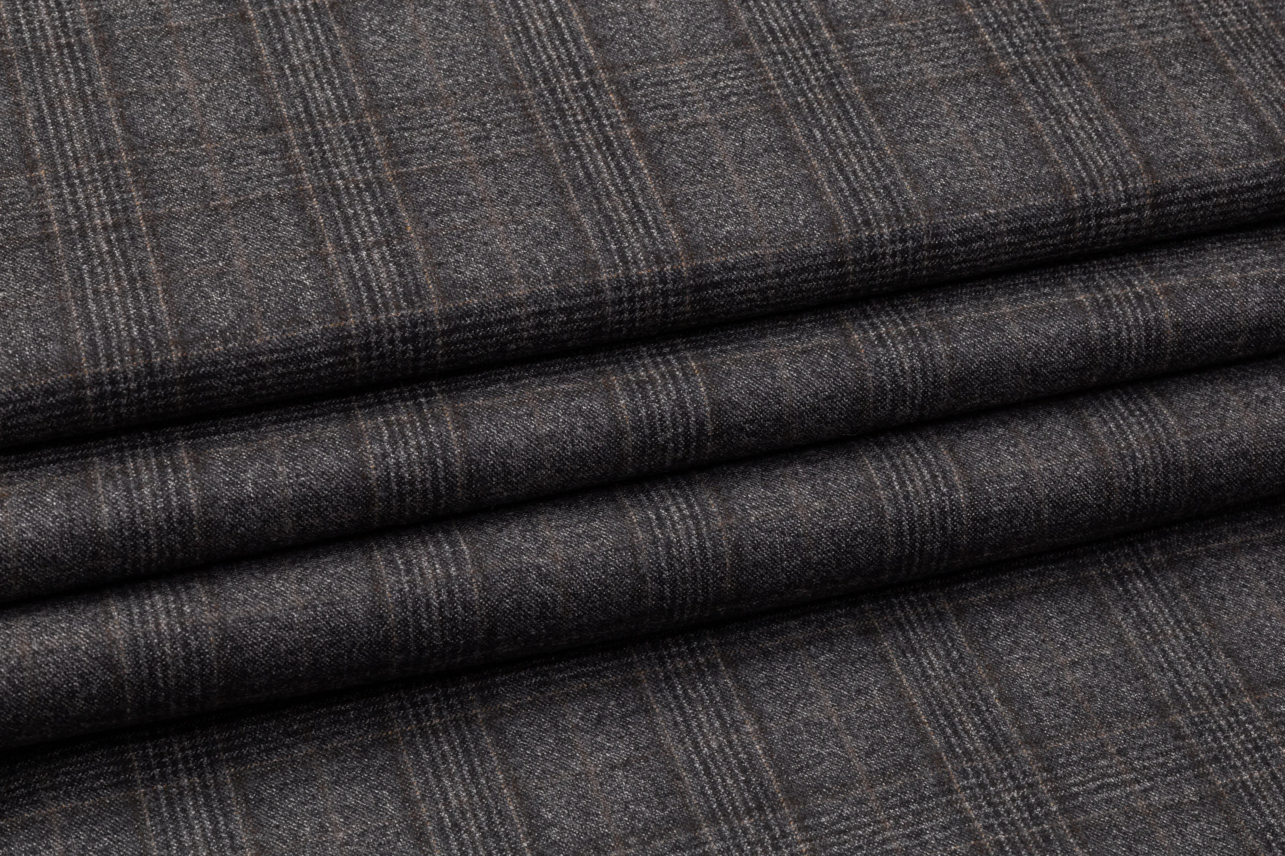 Checked Italian Wool Suiting - Charcoal Gray