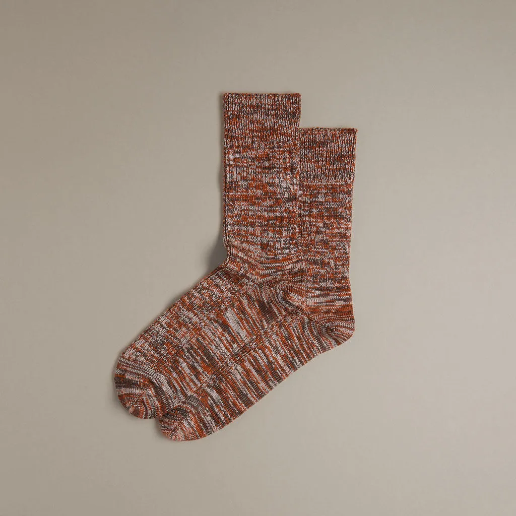 Chunky Wool Boot Socks | Marbled Rust