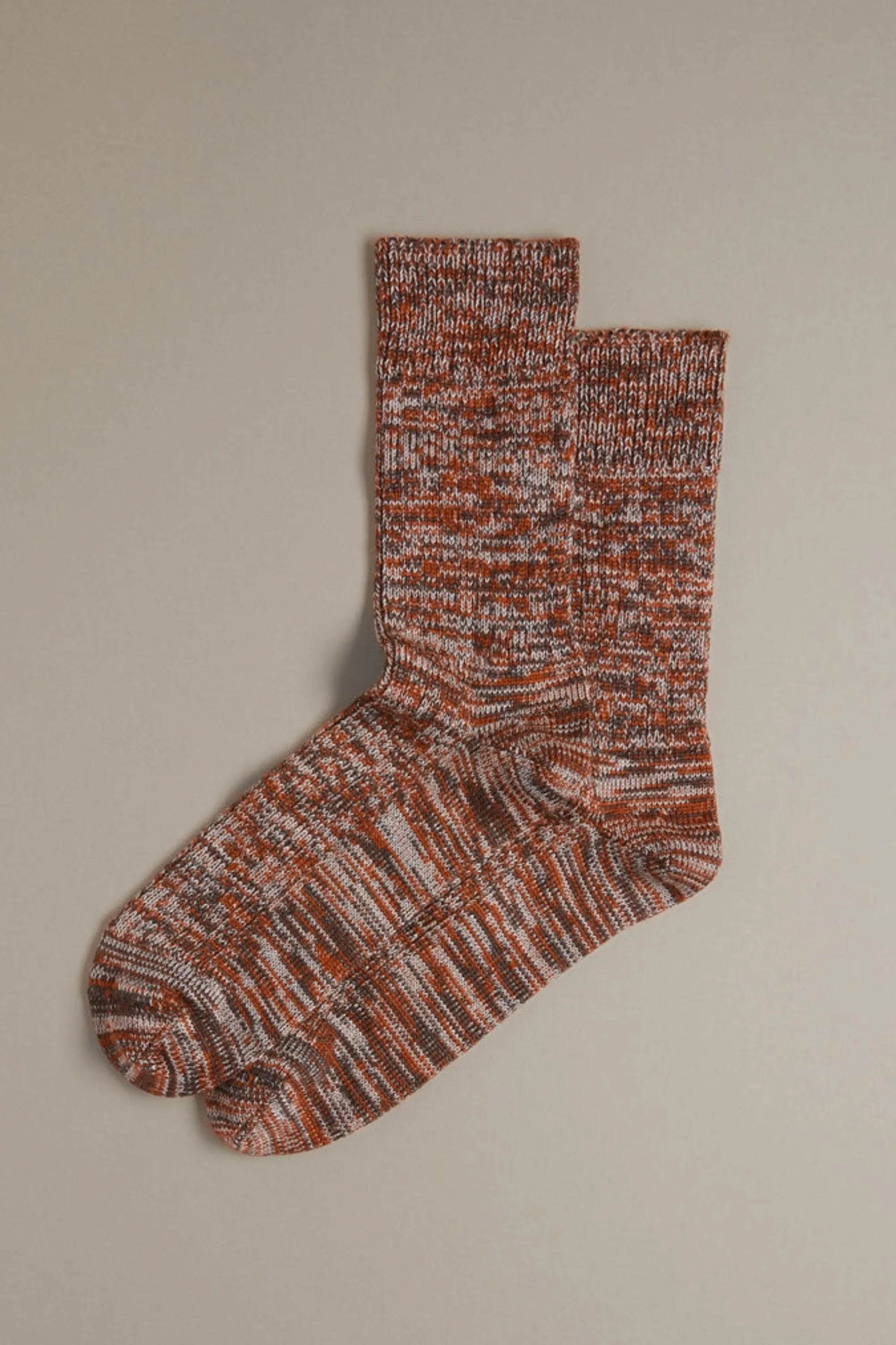 Chunky Wool Boot Socks | Marbled Rust