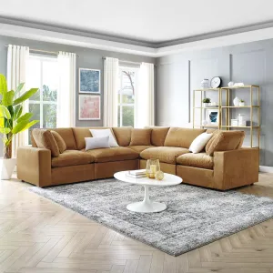 Commix Down Filled Overstuffed Performance Velvet 5-Piece Sectional Sofa by Modway