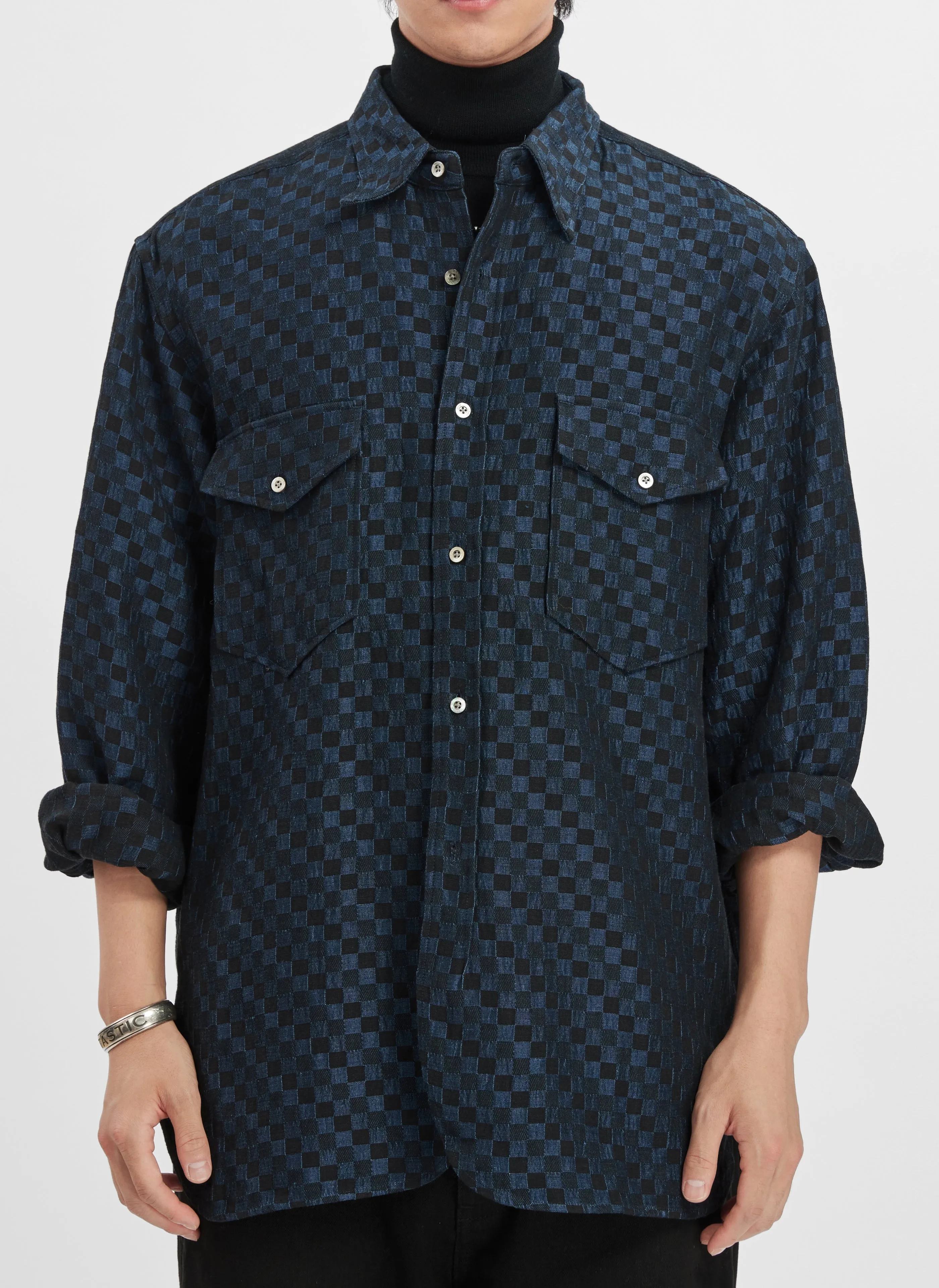 Cotton Linen Checkers CPO Shirt