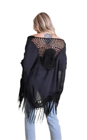 Crochet Medallion Tassel Kimono