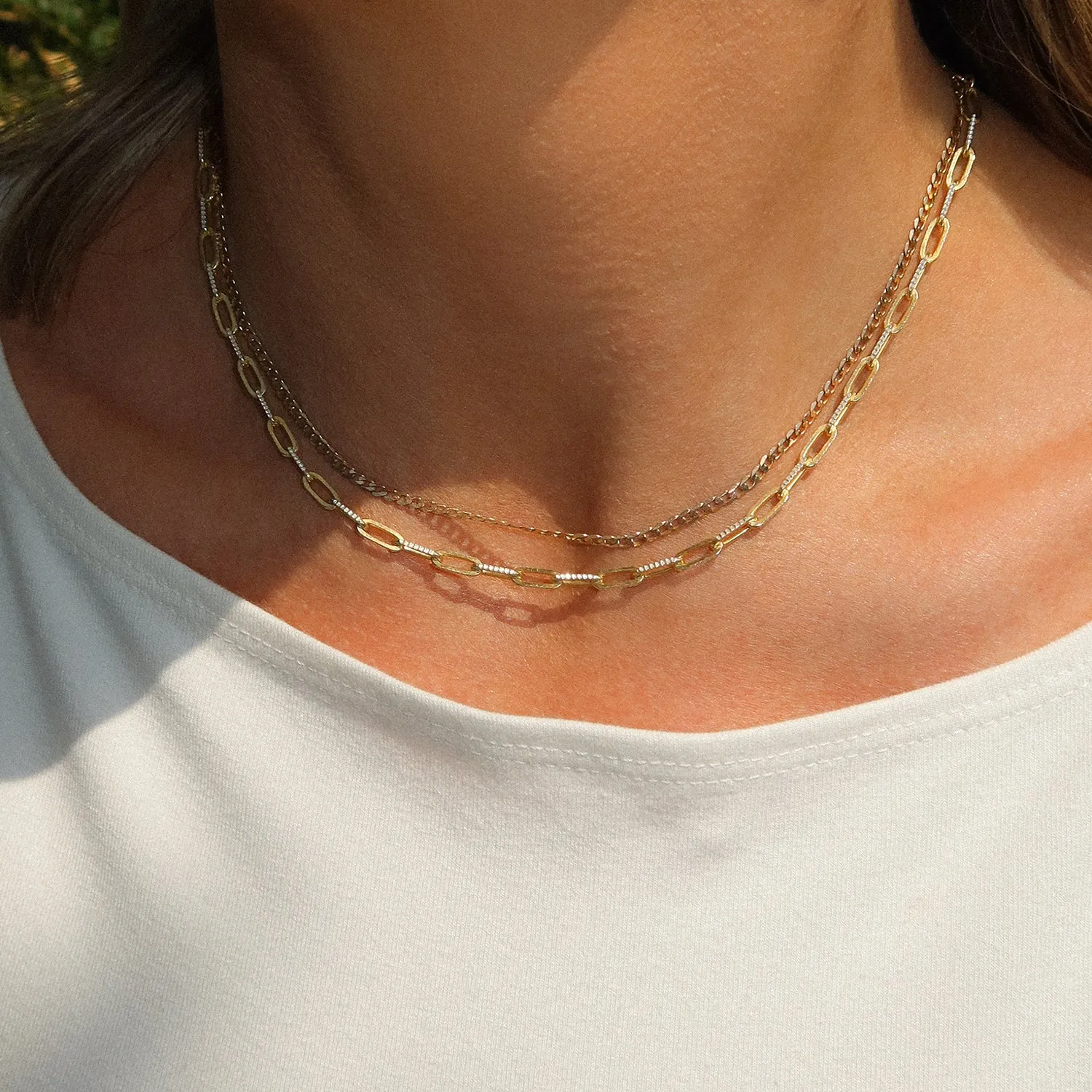 Diamond-Cut Paperclip Chain | Gold